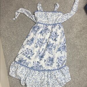 Charming Blue Floral Kids Dress